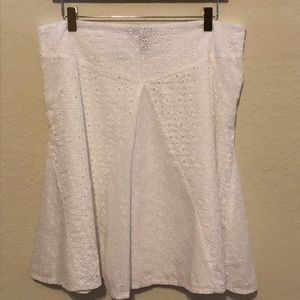 White eyelet flair skirt by Ralph Lauren